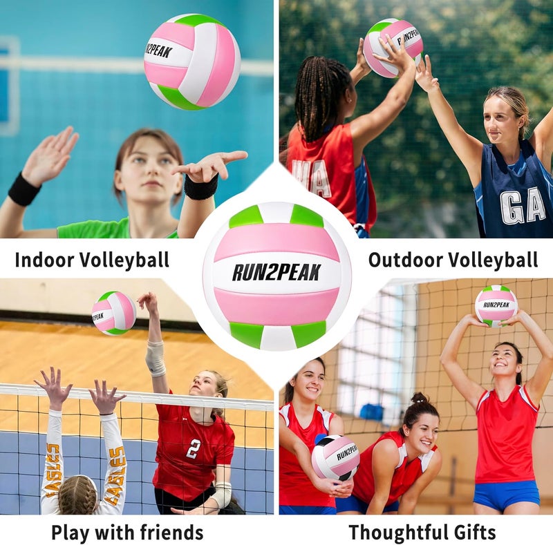 RUN2PEAK Soft Touch Volleyball Ball Gifts for Teen Girls Kids Youth Team Beginners Durable Volleyballs for Outdoor Indoor Beach Pool Water Play Official Size 5 Training Practice Volley Ball - Image 4
